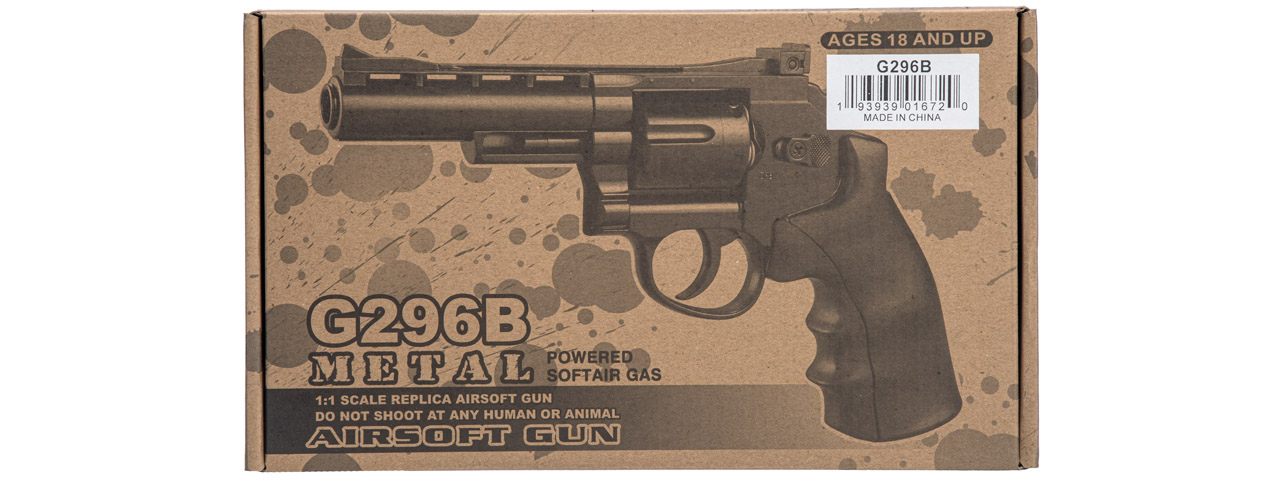 WellFire G296B 9.6" CO2 Swing Out Airsoft Revolver (Color: Black) - Click Image to Close