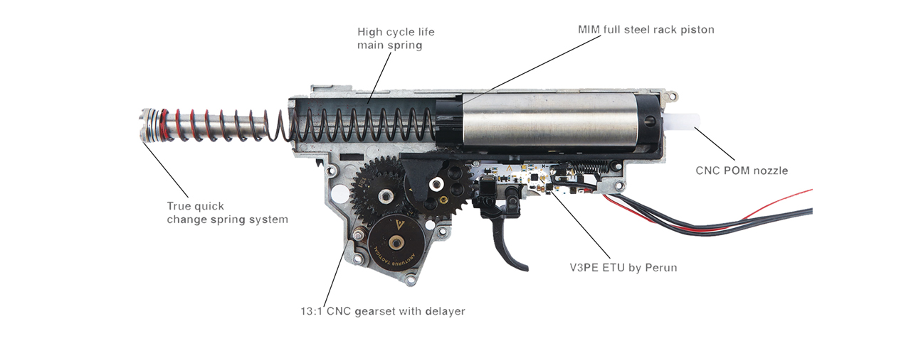 Arcturus AK-12 Full Metal Complete Gearbox with Perun Mosfet - Click Image to Close