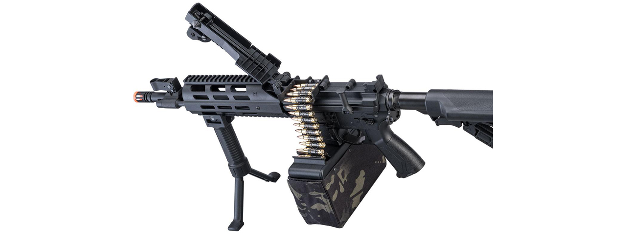 G&G CM16 Light Machine Gun Airsoft LMG AEG (Color: Black Stealth)