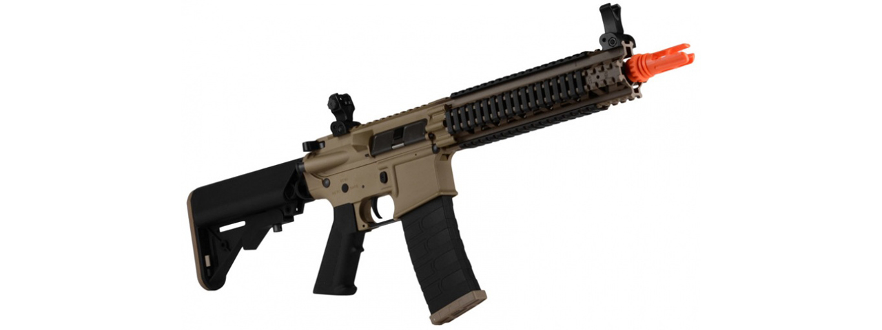 G&G COMBAT MACHINE M4 MK18 MOD1 DST AIRSOFT AEG RIFLE - TAN / BLACK - Click Image to Close