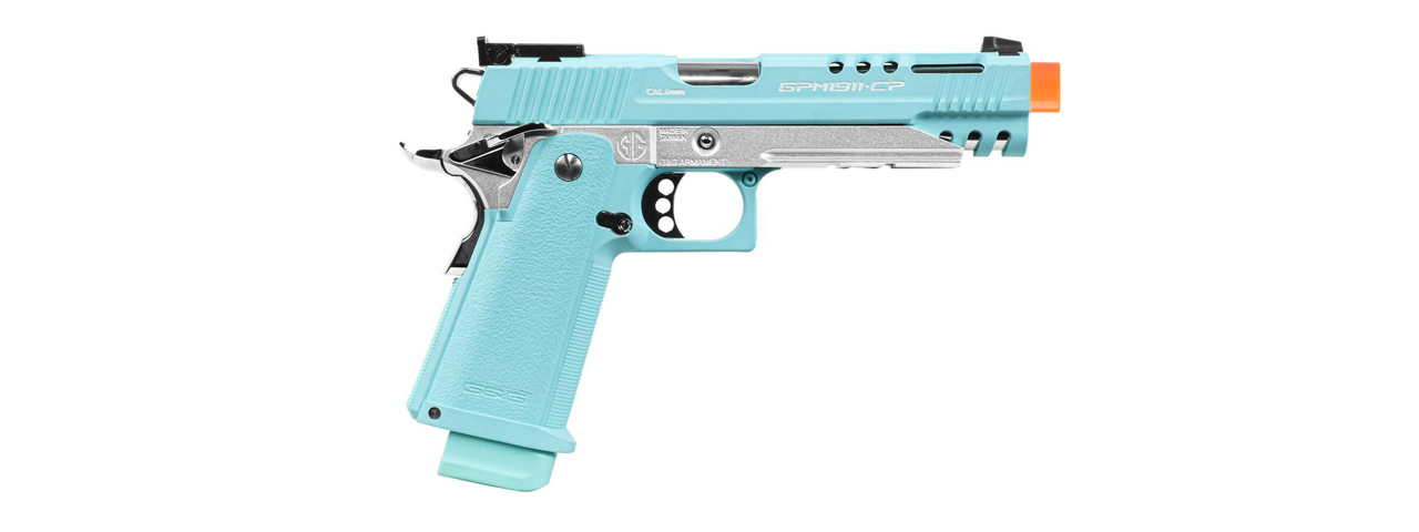 G&G GPM1911 CP Gas Blowback Airsoft Pistol (Color: Macaron Blue) - Click Image to Close