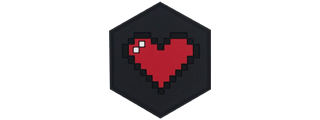 Hexagon PVC Patch 8 Bit Heart