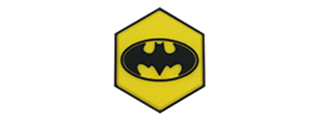 Hexagon PVC Patch Yellow Batman Logo