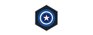 Hexagon PVC Patch Blue Captain America Shield
