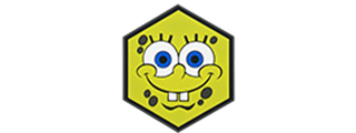 Hexagon PVC Patch Smiling Spongebob