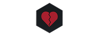 Hex PVC Patch Broken Heart