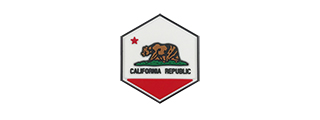 Hexagon PVC Patch California Flag