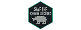 Hexagon PVC Patch "Save the Chubby Unicorn"