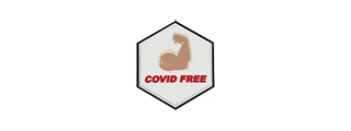Hexagon PVC Patch Covid Free White Muscle