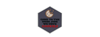 Hexagon PVC Patch "Dark Side has Cookies"