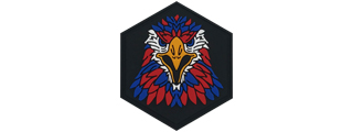 Hexagon PVC Patch Eagle Face