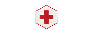 Hexagon PVC Patch Red Cross