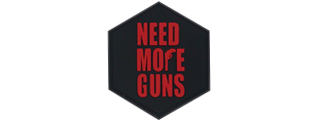 Hexagon PVC Patch "Need More Guns"