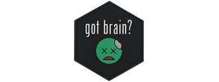 Hexagon PVC Patch "Got Brain?" Lower Case