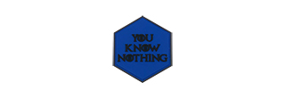 Hexagon PVC Patch "You Know Nothing"