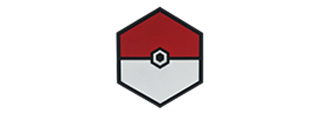 Hex PVC Patch Red Pokeball