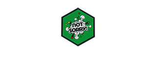 Hexagon PVC Patch "Not Sorry" Green