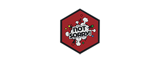 Hexagon PVC Patch "Not Sorry" Red