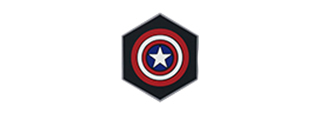 Hexagon PVC Patch Red Captain America Shield