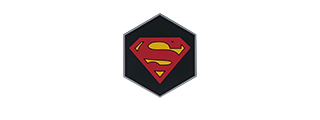 Hexagon PVC Patch Super Man Logo