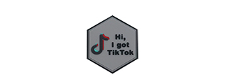 Hexagon PVC Patch "Hi, i got TikTok"