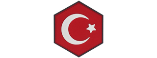 Hexagon PVC Patch Turkey Flag