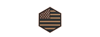 Hexagon PVC Patch Tan USA Flag