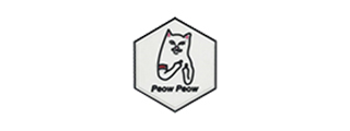 Hexagon PVC Patch White Cat Peow Peow
