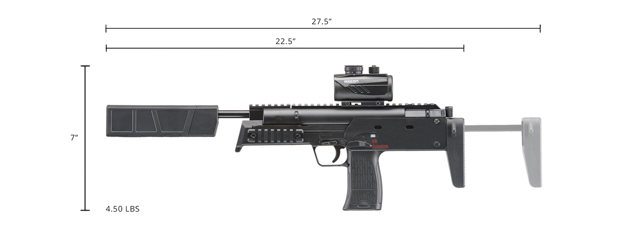 Umarex H&K MP7 Break Barrel .177 Caliber Pellet Gun (Color: Black)