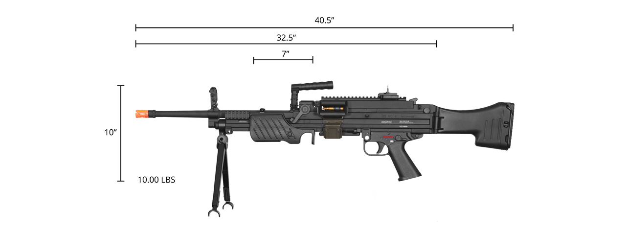 Elite Force H&K Licensed MG4 Airsoft AEG Light Machine Gun (Color: Black)