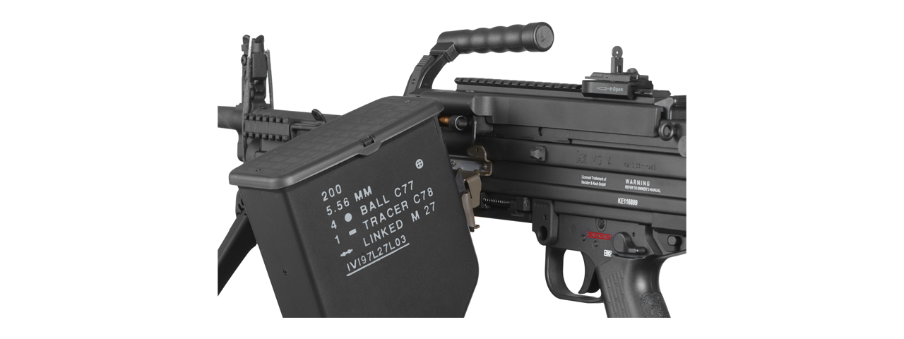Elite Force H&K Licensed MG4 Airsoft AEG Light Machine Gun (Color: Black) - Click Image to Close