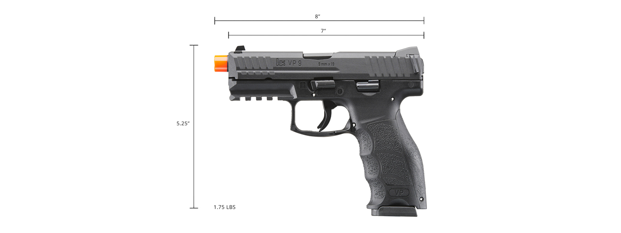 HK-2275024 H&K VP9 Gas Blowback Airsoft Pistol (Black) - Click Image to Close