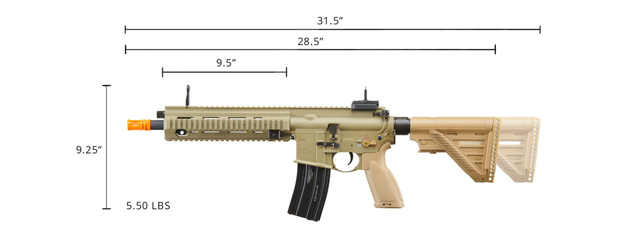 Elite Force H&K 416 A5 Competition Airsoft AEG Rifle (Color: Flat Dark Earth) - Click Image to Close