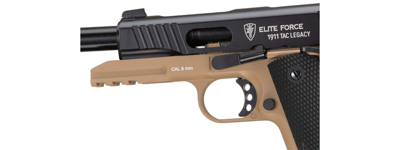 Elite Force 1911 Tac Legacy Edition Gas Blowback Airsoft Pistol (Color: Black / Dark Earth) - Click Image to Close