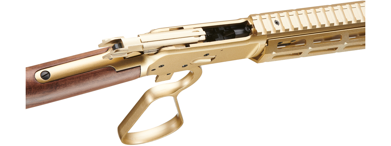 Atlas Custom Works M1873 "Mares Leg" Lever Action Airsoft Green Gas Rifle w/ M-LOK Rail (Color: Gold)