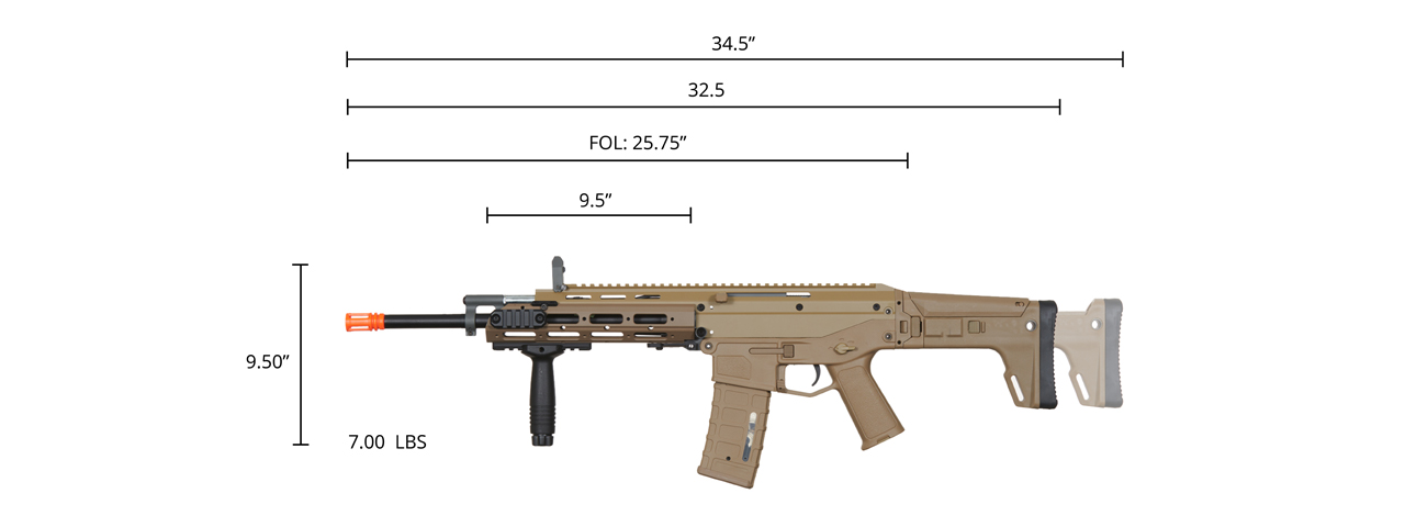 Atlas Custom Works Masada ACR Airsoft AEG Rifle (Color: Flat Dark Earth) - Click Image to Close