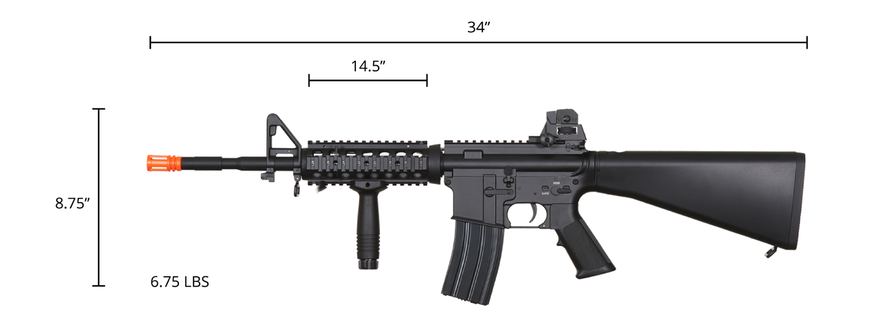 Atkas Custom Works M4 SR16 DMR Full Metal Airsoft AEG Rifle (Color: Black) - Click Image to Close