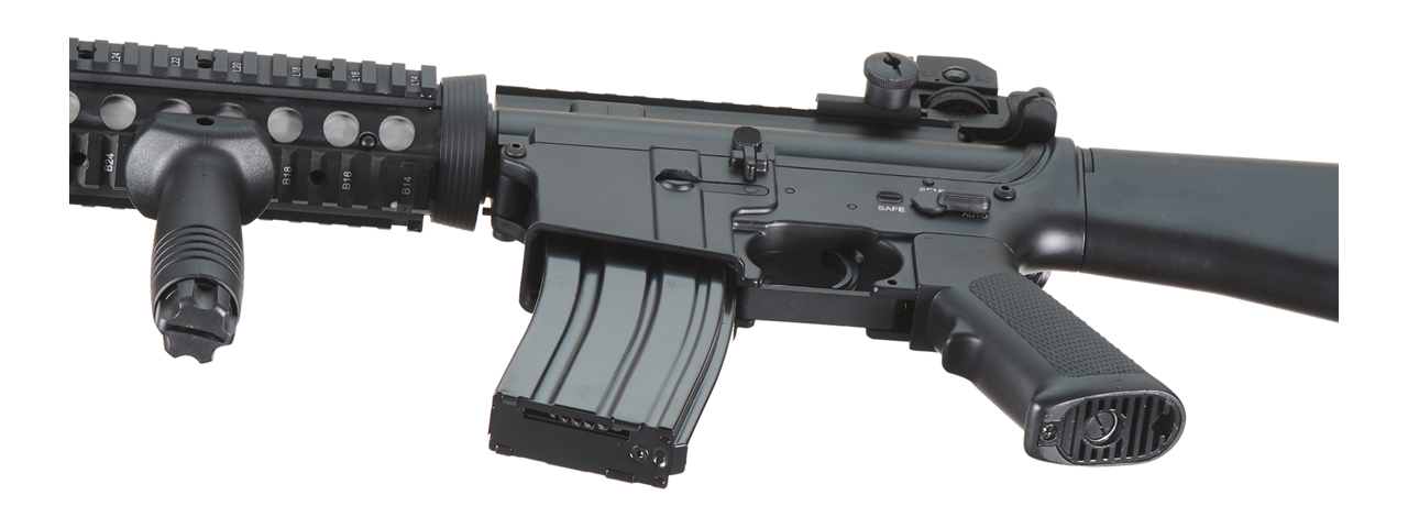 Atkas Custom Works M4 SR16 DMR Full Metal Airsoft AEG Rifle (Color: Black) - Click Image to Close