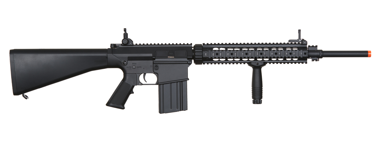 Atlas Custom Works Full Metal SR-25 Airsoft AEG Rifle with Stubby Stock (Color: Black)