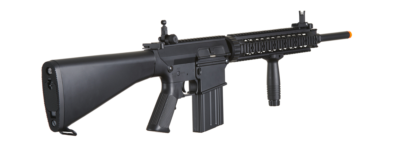 Atlas Custom Works Full Metal SR-25 Airsoft AEG Rifle with Stubby Stock (Color: Black)