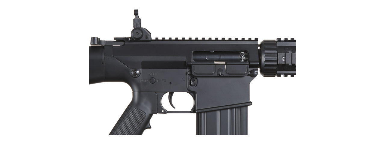 Atlas Custom Works Full Metal SR-25 Airsoft AEG Rifle with Stubby Stock (Color: Black)