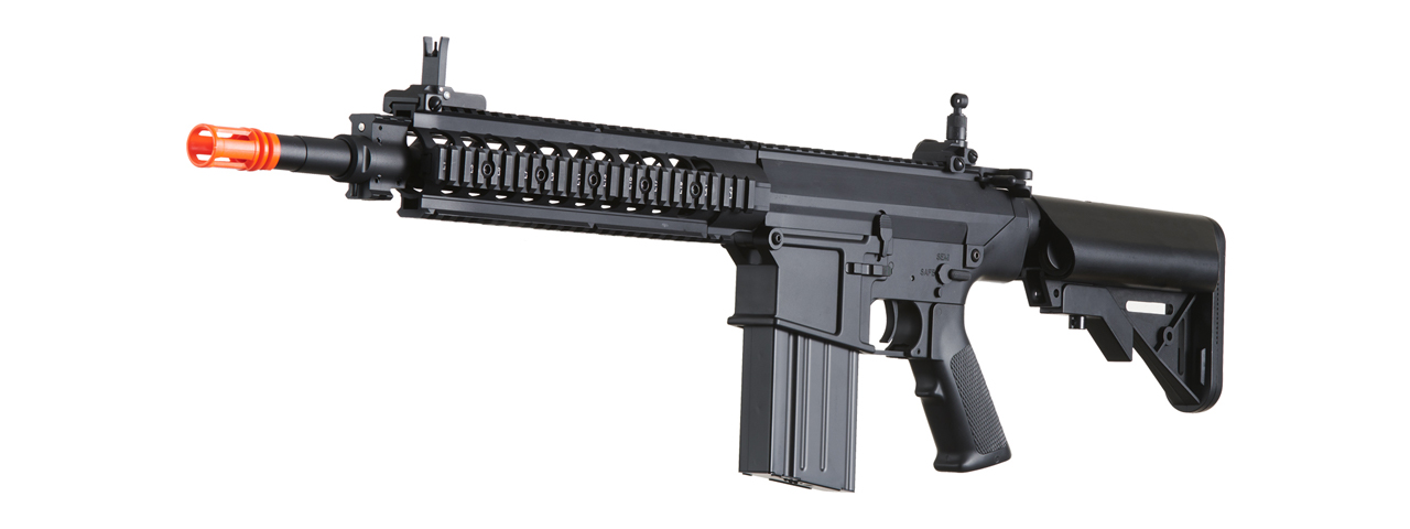 Atlas Custom Works Full Size SR25-K Precision Airsoft AEG Rifle (Color: Black) - Click Image to Close