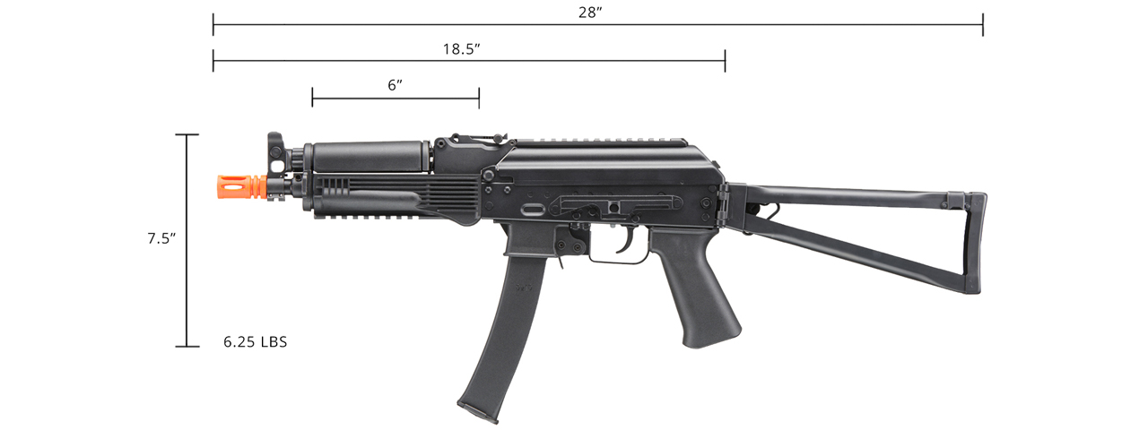 Kalashnikov USA Licensed KR-9 SBR Airsoft AEG Rifle (Color: Black)