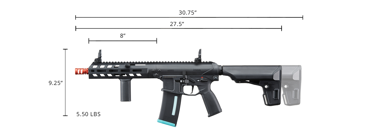 KWA Originals AEG 2.5+ EVE-9 Airsoft AEG Rifle (Color: Black) - Click Image to Close