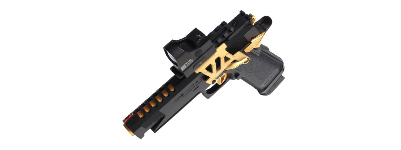 Laylax Aluminum Custom Neo Scope Mount Base for Tokyo Marui Hi-Capa 5.1 & 4.3 Series GBB Pistols (Color: Gold) - Click Image to Close