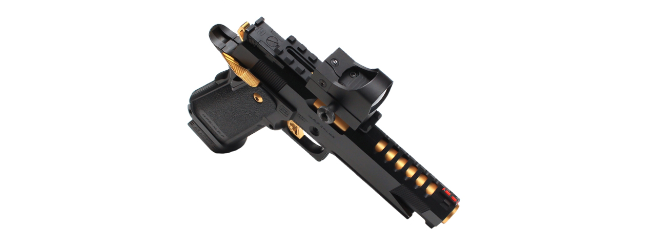 Laylax Aluminum Custom Neo Scope Mount Base for Tokyo Marui Hi-Capa 5.1 & 4.3 Series GBB Pistols (Color: Gold) - Click Image to Close