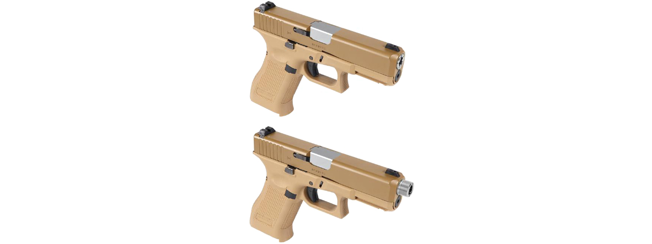 Laylax 2 Way Fixed Non-Recoiling Outer Barrel for Umarex Glock 19X Gen 5 (Color: Silver)