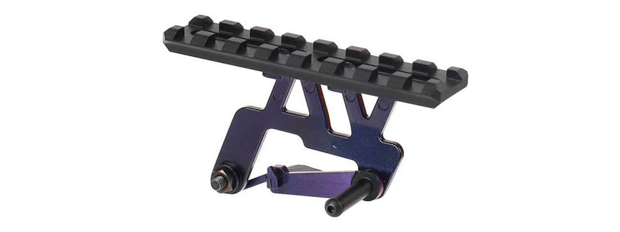 Laylax Aluminum Zanshin Scope Mount Base for Tokyo Marui Hi-Capa 5.1 & 4.3 Series GBB Pistols (Color: Murasaki Purple) - Click Image to Close