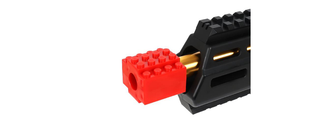 Laylax Block Series 14mm CCW Flash Hider (Color: Red) - Click Image to Close