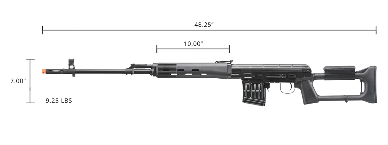 LCT SVD Dragunov Electric Airsoft Sniper Rifle (Color: Black) - Click Image to Close